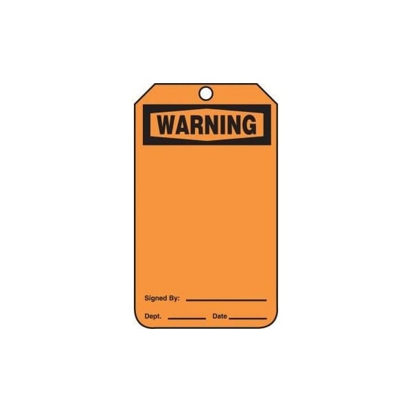 Accuform Safety Tags, WARNING BLANK, 5.75in x 3.25in, RP-Plastic, 5PK MDT300PTM - main